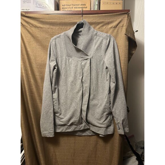Lululemon Belle Wrap Jacket Womens Size 6 Grey Long Sleeve Button - Picture 1 of 7